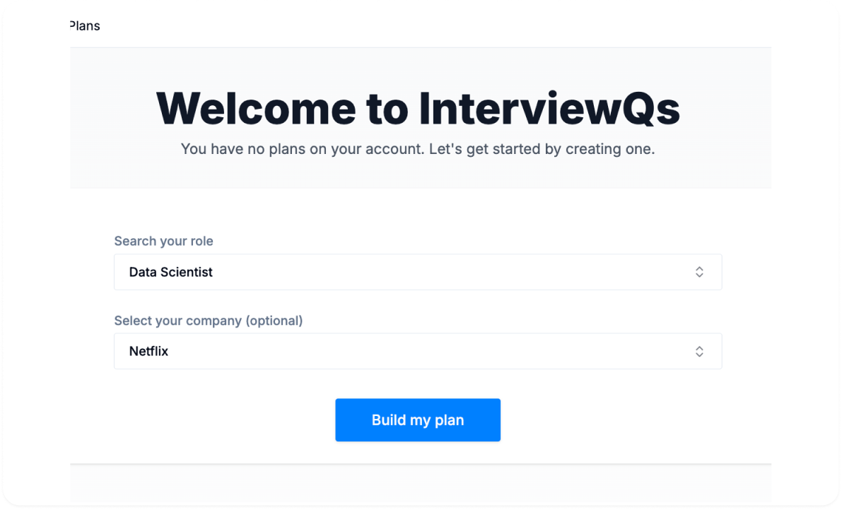 Select the role and company you’re preparing to interview for.